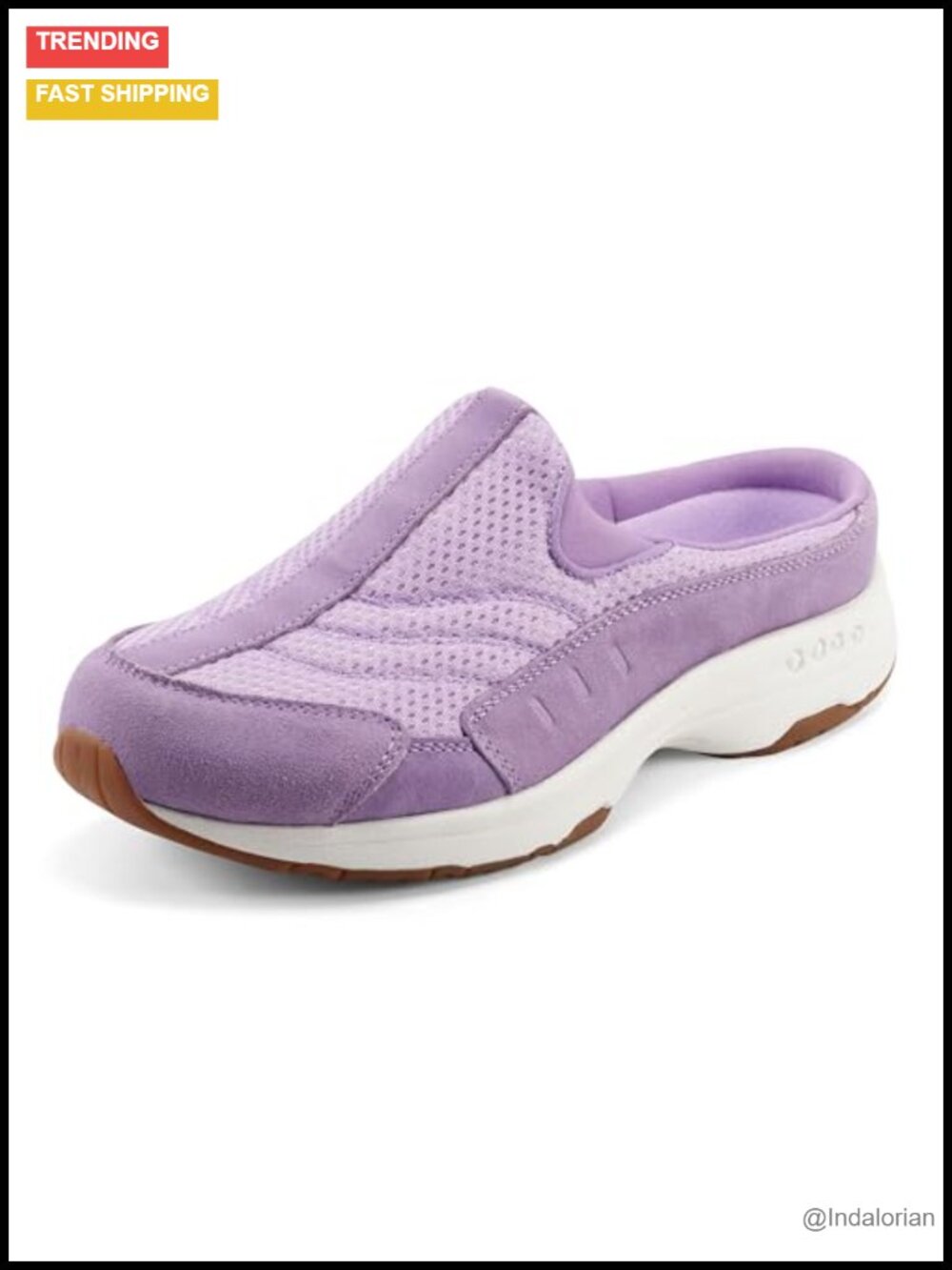 Easy Spirit Traveltime90 Slip-On Mule Suede Mesh Walking Shoe